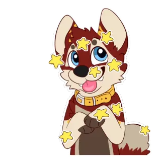 ⭐️ perro, cachorro, estrellas, dibujos animados, animal telegram sticker