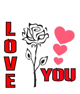 ❤ LOVE YOU amour, coeurs, rose, saint valentin, romantique, salutation telegram sticker