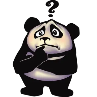 🙄 panda, denken, vraag, dier, cartoon, schattig, nieuwsgierig, verdrietig telegram sticker