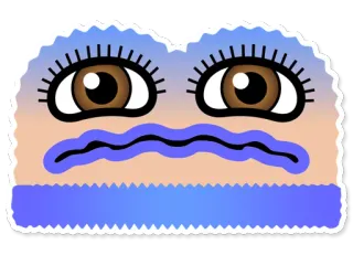 🥶 Desenho animado, Rosto, Expressão, Triste, Emoticon telegram sticker