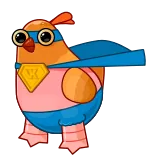 🦸‍♂ pássaro, super-herói, desenho animado, animal telegram sticker