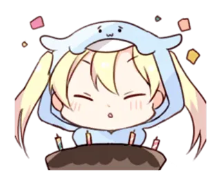 ☺️ アニメ, かわいい, キュート, 誕生日, ケーキ, お祝い telegram sticker