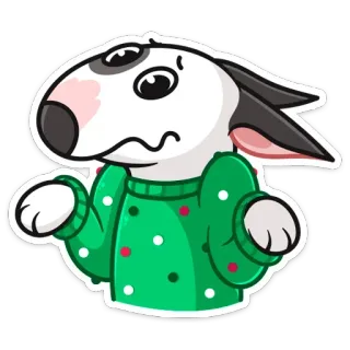 🤷‍♂️ собака, бультерьер, наклейка, милый, животное, питомец, мультфильм telegram sticker