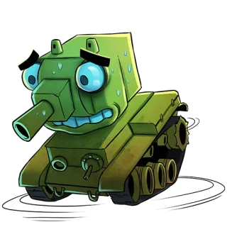 😰 tanque, desenho animado, militar, veículo telegram sticker