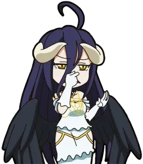 👿 Albedo Overlord anime, demon, chibi, fantasy, Overlord, Albedo telegram sticker