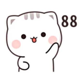 👋 88 cat, kawaii, cute, animal, sticker telegram sticker