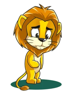 😓 лев, грустный, мультфильм, животное, милый, золотой telegram sticker