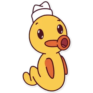 😲 утка, милый, мультфильм, животное, желтый, моряк telegram sticker