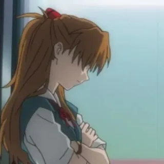 😒 Asuka Langley Sohryu Neon Genesis Evangelion Anime, Manga, Evangelion, Asuka, Triste, Portrait, Fille telegram sticker