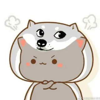 🐱 chat, chien, animal, dessin animé, mignon, kawaii, en colère telegram sticker