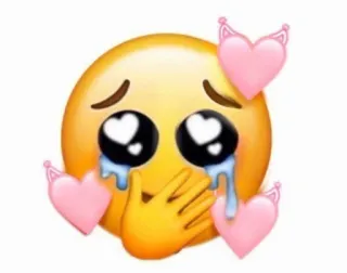 🥺 Emoji, Carino, Piangere, Implorante, Cuori telegram sticker