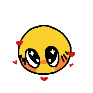 😳 Emoji, Amour, Mignon, Coeurs, Kawaii, Autocollant telegram sticker