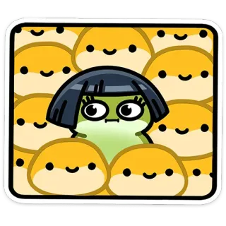 😐 frog, cute, funny, kawaii, character telegram sticker