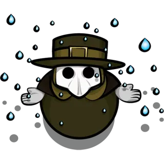 😳 Plague Doctor Peste, Docteur, Masque, Pluie, Triste, Personnage telegram sticker