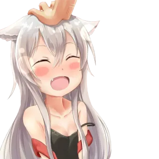 😊 Anime, Catgirl, Elus kepala, Senang, Imut, Manga, Kawaii telegram sticker