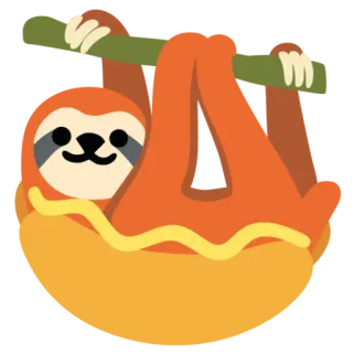 🦥 bicho-preguiça, animal, fofo, lento, pendurado, galho telegram sticker