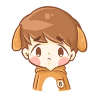 😕 Desenho animado, Anime, Cachorro, Filhote, Moletom com capuz, Kawaii, Fofo telegram sticker