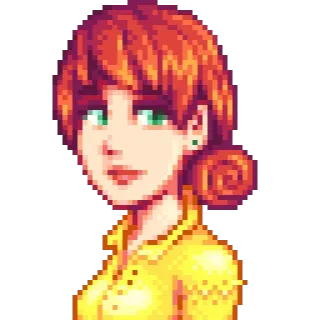 😐 Leah Stardew Valley Videojuego, Pixel art, Personaje, Retrato telegram sticker