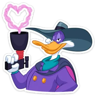 ❤️ Darkwing Duck cartoon, duck, superhero, gun, disney, animated telegram sticker