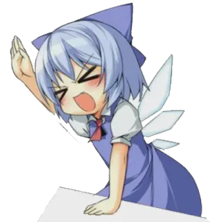✋ Cirno Touhou Project อนิเมะ, ผู้หญิง, นางฟ้า, Cirno, Touhou Project, น่ารัก telegram sticker