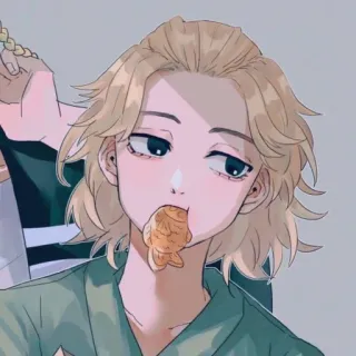 〰 アニメ, 漫画, カートゥーン, キャラクター, たい焼き, 食べ物, 金髪 telegram sticker