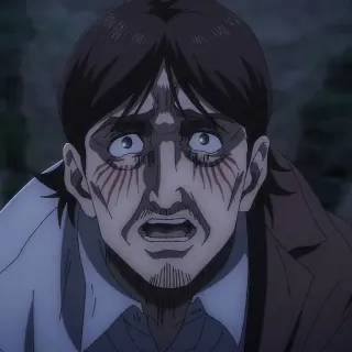 💈 Eren Yeager Attack on Titan Anime, Mangá, Eren Yeager, Ataque dos Titãs, Terror, Personagem, assustado telegram sticker