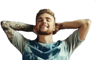 😊 uomo, ritratto, casual, relax, sorriso, tatuaggi telegram sticker