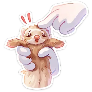 ⭐ furão, animal de estimação, animal, fofo, desenho animado, orelhas, coelho telegram sticker