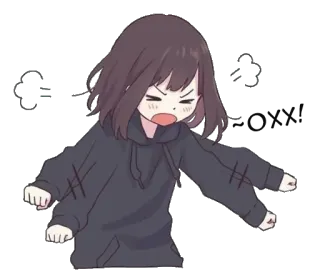😠 Anime, En colère, Fille, Dessin animé, Frustrée telegram sticker