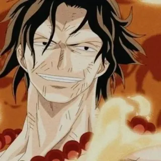 ♠ Portgas D. Ace One Piece 动漫, 海贼王, 波特卡斯·D·艾斯, 火焰, 海盗, 角色 telegram sticker