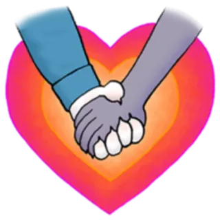 ❤️ mains, amour, cœur, affection, dessin animé, amitié, partenariat telegram sticker