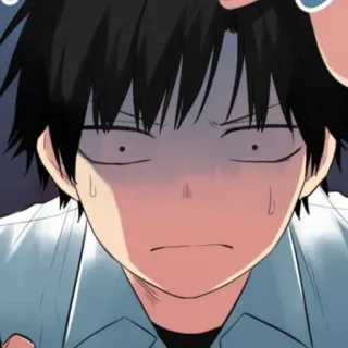 🎧 Anime, verängstigt, schockiert, Mann, Cartoon telegram sticker