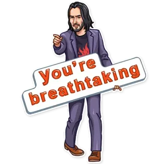 👌 Keanu Reeves You're breathtaking Keanu Reeves, You're breathtaking, Meme, Celebrità, Positivo telegram sticker