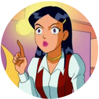 ☝ Alex Totally Spies! kartun, mata-mata, remaja, Totally Spies, animasi telegram sticker
