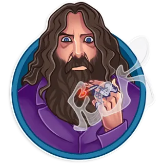 🙄 Hagrid Harry Potter Hagrid, Harry Potter, Wizard, Pipe, Smoking, Cartoon telegram sticker