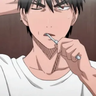 🥢 Anime, Spazzolino da denti, Igiene, Maschio, Interno telegram sticker