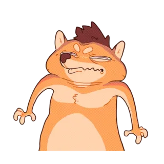 😑 hamster, animal, cartoon, funny, cheeky, meme telegram sticker