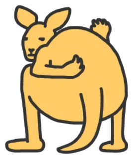 😐 Känguru, Stinkefinger, beleidigend, unhöflich, Tier, Cartoon telegram sticker