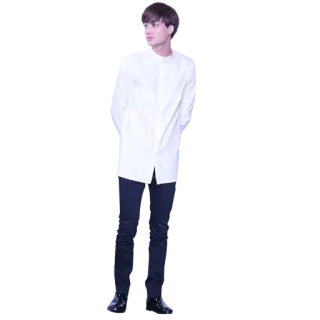 🙂 uomo, camicia bianca, pantaloni neri, moda, ritratto, K-Pop, idol whatsapp sticker