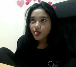 😜 donna, selfie, ritratto, ragazza, interno, giovane telegram sticker