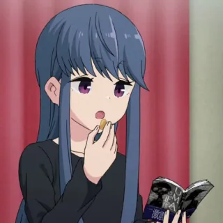 🛵 Rin Shima Yuru Camp Anime, Ragazza, Mangiare, Campeggio, Rin Shima telegram sticker