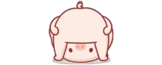 👑 豚, 動物, かわいい, マンガ, ピンク telegram sticker