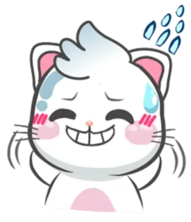😅 cat, animal, cartoon, cute, kawaii, sticker telegram sticker