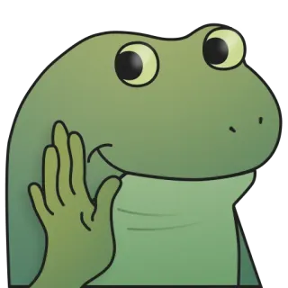✋ กบ, สัตว์, การ์ตูน, ทักทาย, โบกมือ, น่ารัก telegram sticker