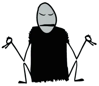 👆 patyczak, medytacja, zen, joga, pokój, kreskówka telegram sticker