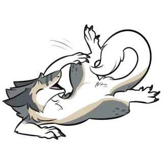 🧀 wolf, cartoon, animal, sticker, cute, playful telegram sticker