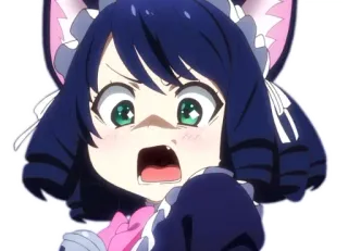 🙀 Аниме, Мультфильм, Девушка-кошка, В шоке, Анимированный, Манга telegram sticker