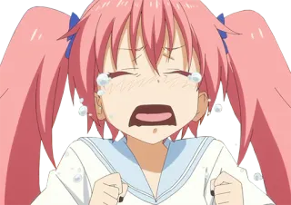 😭 anime, chorando, triste, menina, lágrimas telegram sticker