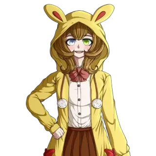 🌟 Anime, Thỏ, Áo hoodie, Dễ thương, Cô gái, Loạn sắc tố mống mắt telegram sticker