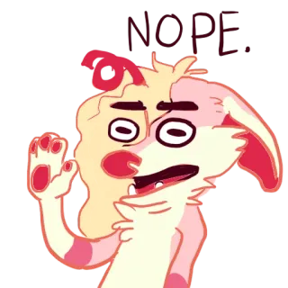 ✋ NOPE. não, rejeição, não, desenho animado, personagem, animal whatsapp sticker